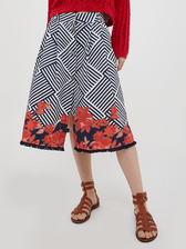 ストライプ コットン フレア スカート