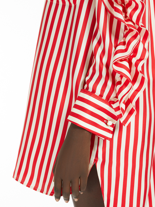 ピュア シルク シャツ ドレス 詳細画像 バニラ／レッド 3