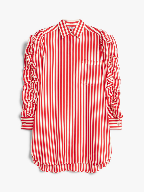 ピュア シルク シャツ ドレス 詳細画像 バニラ／レッド 4