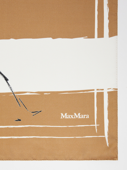 ピュア シルク プリント スカーフ 詳細画像 ベージュ 2