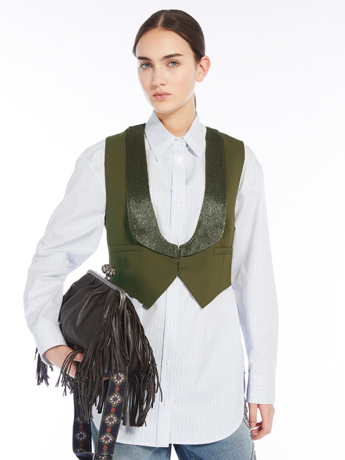 ウール ブレンド ジレ 詳細画像 カーキ 5