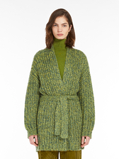 モヘヤ リブ カーディガン