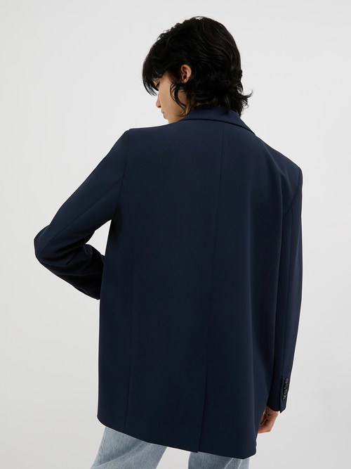  ワンボタン クレープ ブレザー 詳細画像 ネイビー 2