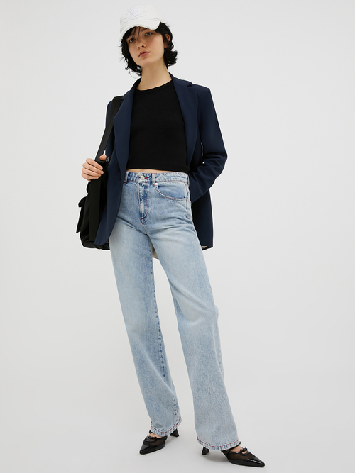  ワンボタン クレープ ブレザー 詳細画像 ネイビー 5