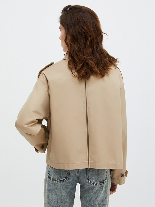  ギャバジン クロップド トレンチ コート 詳細画像 ブラック 2