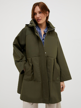  テクニカル コットン ギャバジン フーデッド コート