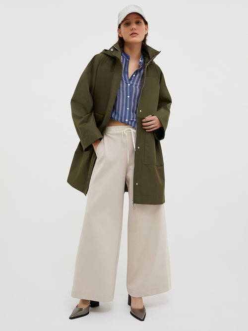  テクニカル コットン ギャバジン フーデッド コート 詳細画像 カーキ 5