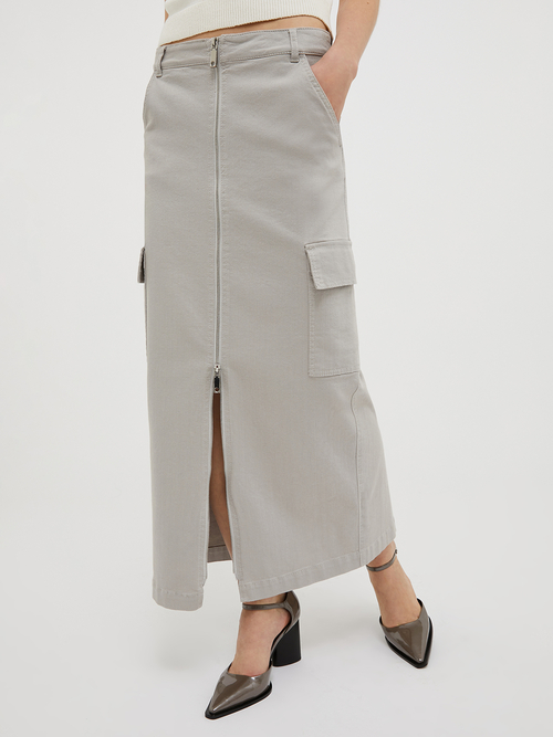  コットン ドリル カーゴ スカート