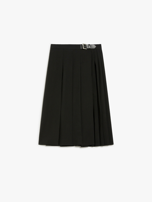ストレッチ ウール プリーツ スカート 詳細画像 ブラック 4