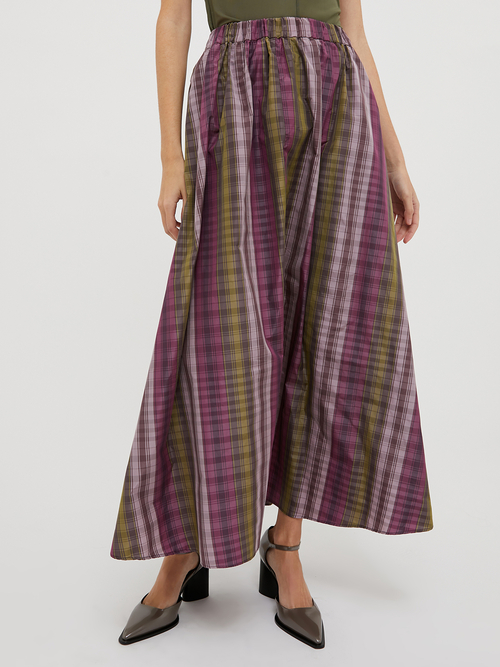  タフタ マキシ カローラ スカート