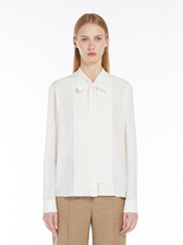 ピュア シルク ボウタイ ブラウス