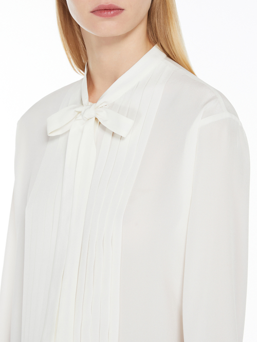 ピュア シルク ボウタイ ブラウス 詳細画像 ホワイト 3