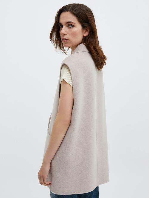  ダブルフェイス ウール ジレ 詳細画像 ベージュ 2