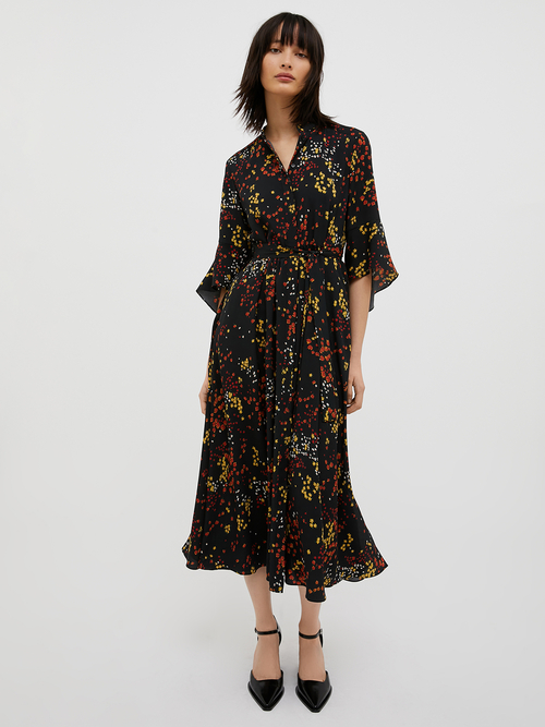  クレープデシン シャツ ドレス