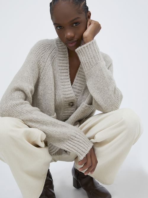  ウール カシミヤ ブレンド カーディガン 詳細画像 エクリュ 3