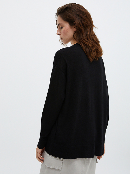  ライト ウール アルパカ カーディガン 詳細画像 ブラック 2