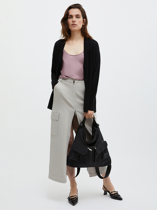  ライト ウール アルパカ カーディガン 詳細画像 ブラック 5