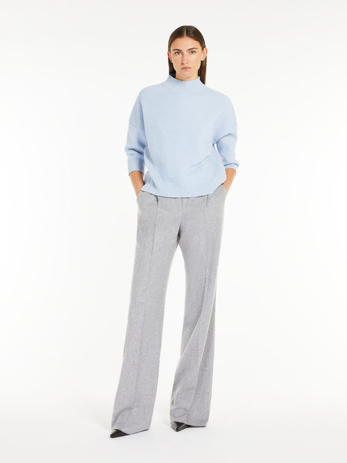 ウール カシミヤ リブニット 詳細画像 ライトブルー 4