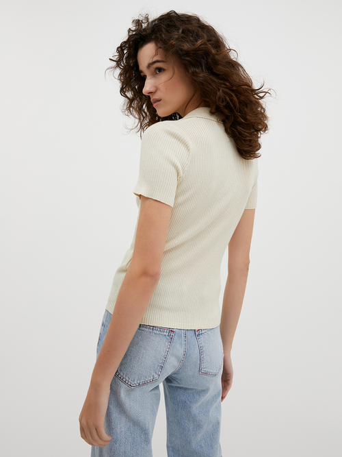 コットン モダール ポロニット 詳細画像 ベージュグレー 2