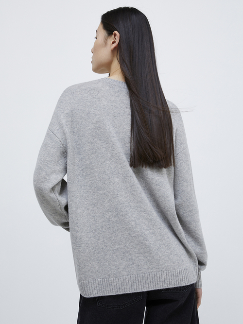  オーバーサイズ ウール カシミヤ ニット 詳細画像 メランジェグレー 2