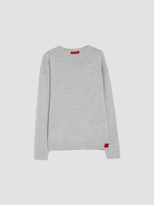  オーバーサイズ ウール カシミヤ ニット 詳細画像 メランジェグレー 4