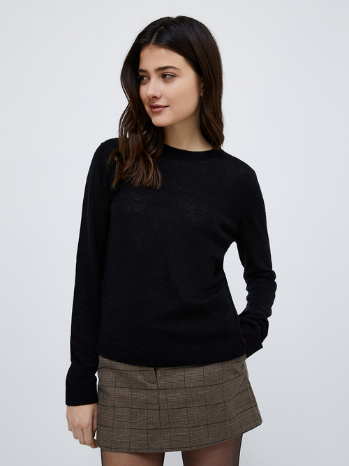  ウール アルパカ ブレンド ニット 詳細画像 ブラック 1