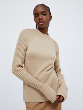  ウール ブレンド リブ ニット