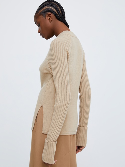  ウール ブレンド リブ ニット 詳細画像 キャメル 2