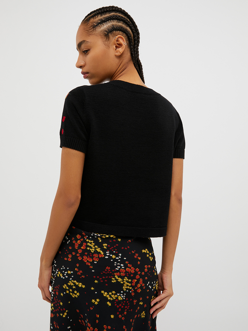  フラワー エンブロイダリー ニット 詳細画像 オフホワイト 2