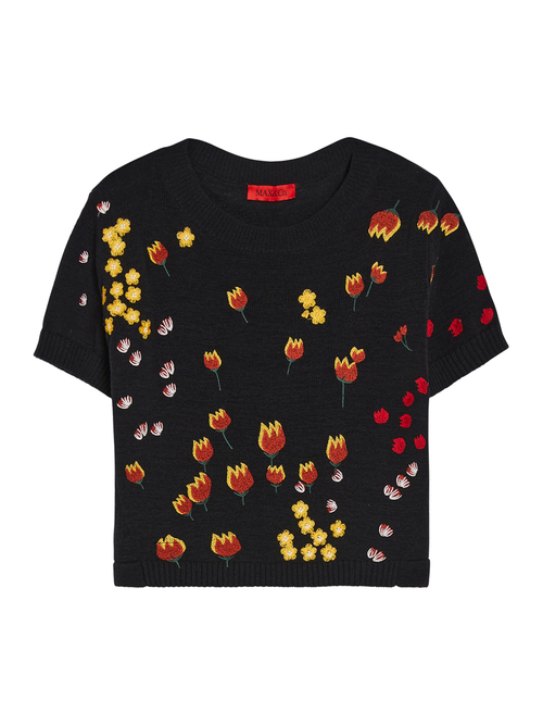  フラワー エンブロイダリー ニット 詳細画像 オフホワイト 4