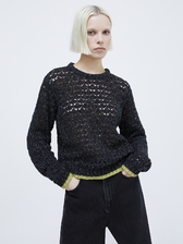  ツイード オープンワーク ニット