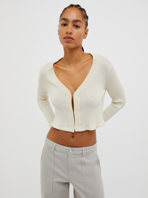  コットン モダール カーディガン