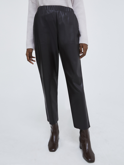  フェイクレザー ストレッチ パンツ