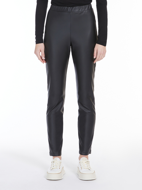 レザールック ジャージー レギンス