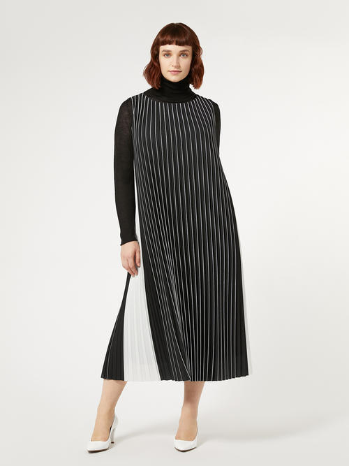 プリーツ ロング ドレス(※ブランド独自サイズ) 詳細画像 ブラック／ホワイト 5