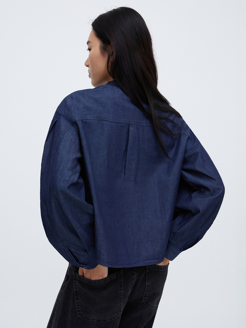 コットン デニム ブラウス 詳細画像 ネイビー 2