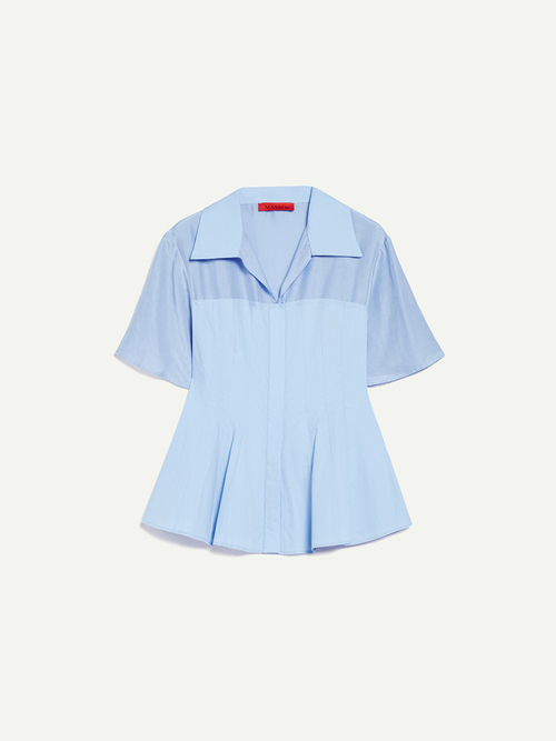  ポプリン ボイル ペプラム ブラウス 詳細画像 ライトブルー 4