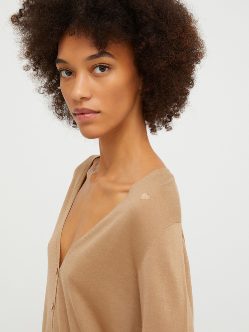 メリノウール ニットカーディガン 詳細画像 ブルー 3