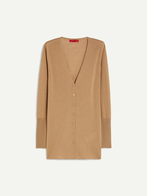 メリノウール ニットカーディガン 詳細画像 ブルー 4