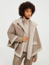  ウール ブレンド ケープ コート