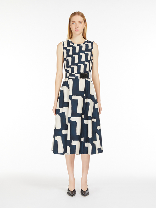 ピュア コットン ポプリン プリント ドレス