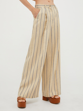 リネン ブレンド パンツ