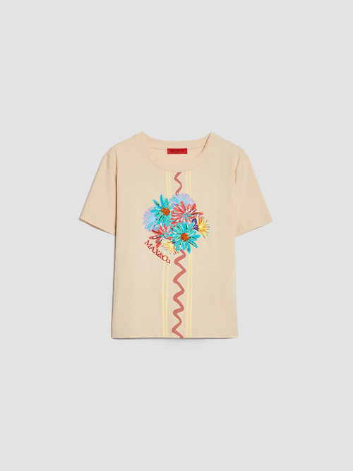 プリント エンブロイダリー Tシャツ 詳細画像 イエロー 8