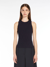 ビスコース リブ ニット トップ