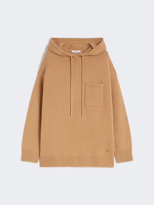 ウール カシミヤ フーデッド ニット 詳細画像 キャメル 3