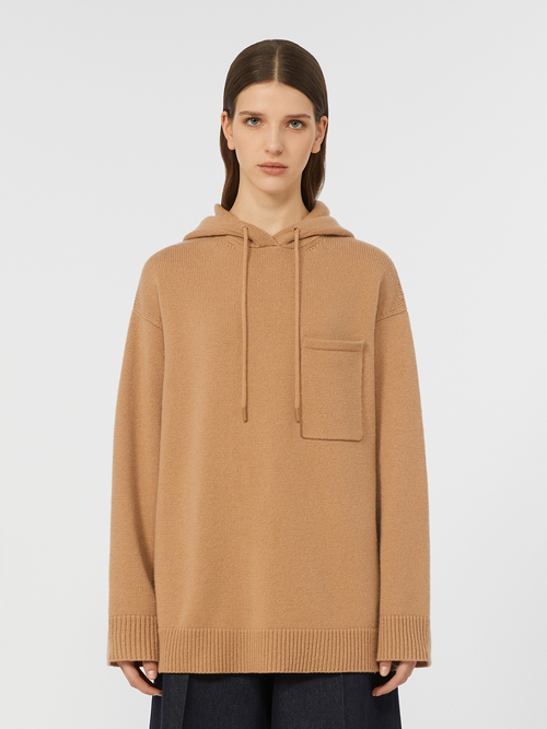 ウール カシミヤ フーデッド ニット
