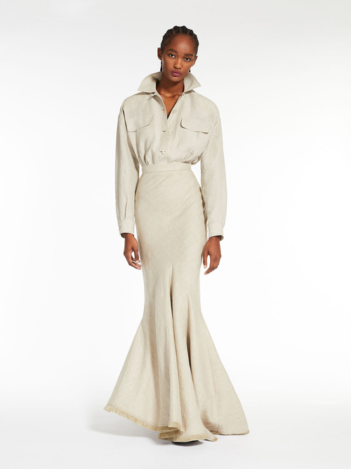 ピュア リネン マーメイド スカート 詳細画像 ベージュ 4