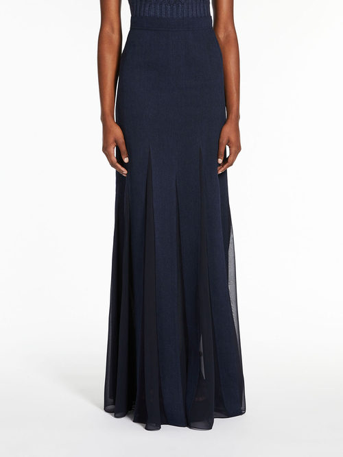 リネン コットン マキシ スカート