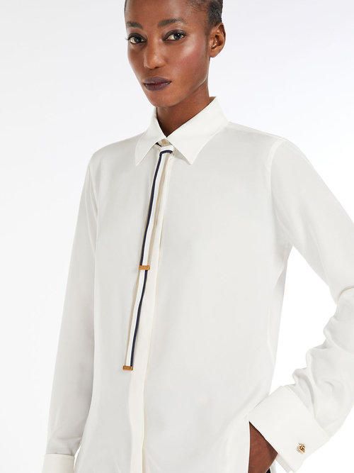 ピュア シルク ボウタイ シャツ 詳細画像 ホワイト 3