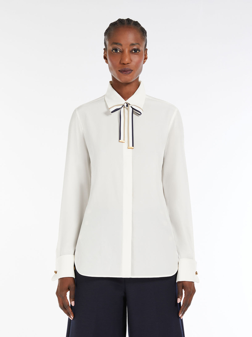 ピュア シルク ボウタイ シャツ 詳細画像 ホワイト 1